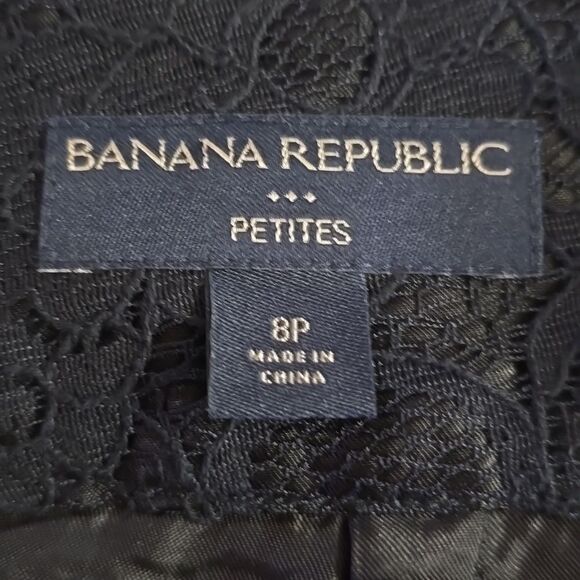 Banana Republic Black Two Tone Floral Lace Pencil Skirt - Picture 8 of 11